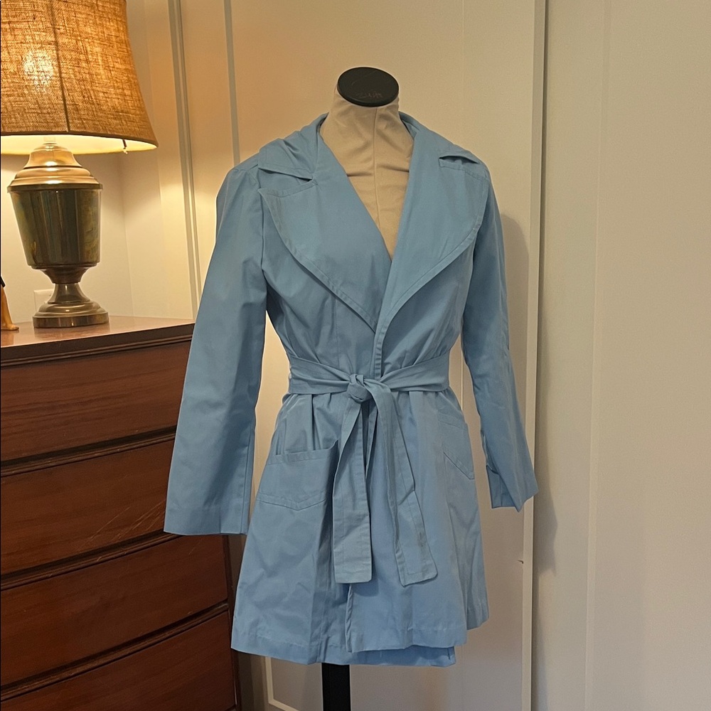 Vintage 70’s Women's Blue Belted Trench